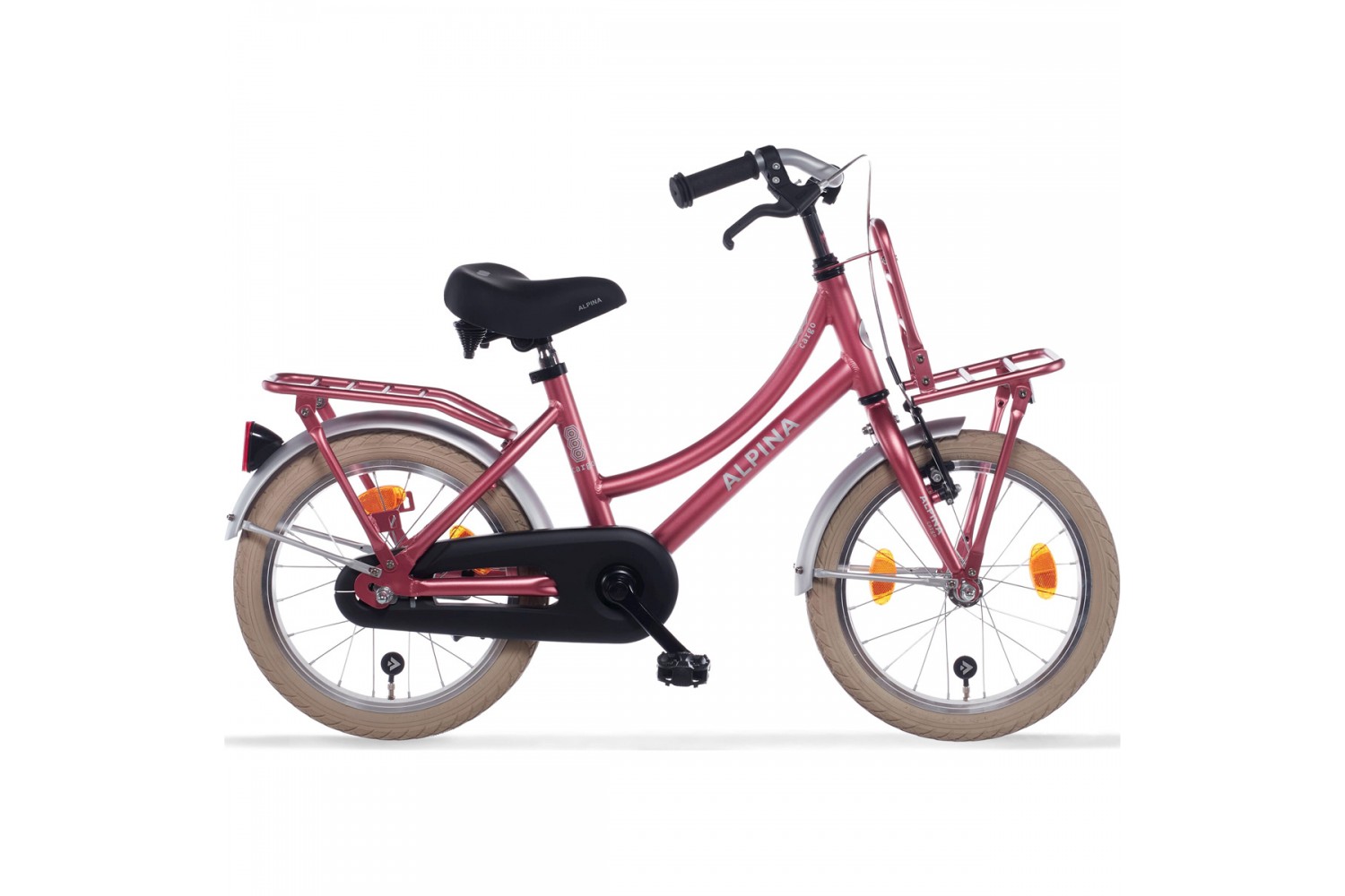 Vélo Hollandais Alpina Cargo 16 pouces Fille Rouge Baie Mat