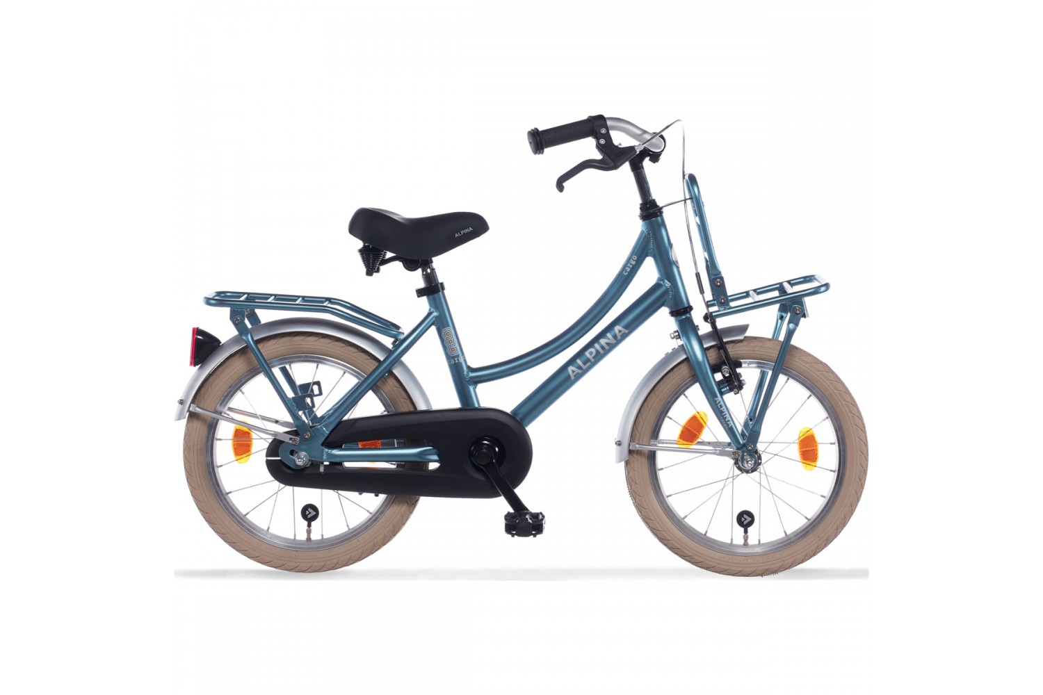 Vélo Hollandais Alpina Cargo 16 pouces Fille Acier Bleu Mat