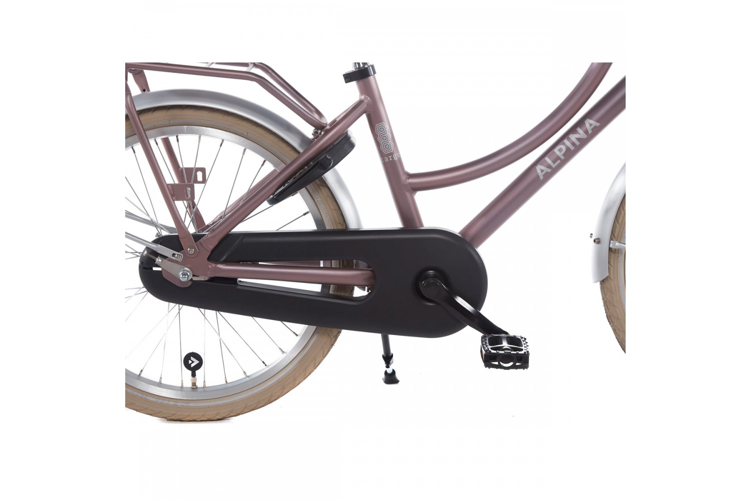 Vélo Hollandais Alpina Cargo 20 pouces Fille Tapis Rose En Bois