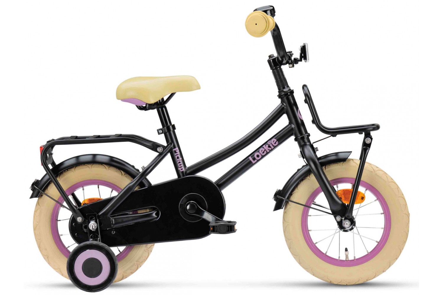 Vélo Enfant Loekie PACKD 12 pouces Fille Noir