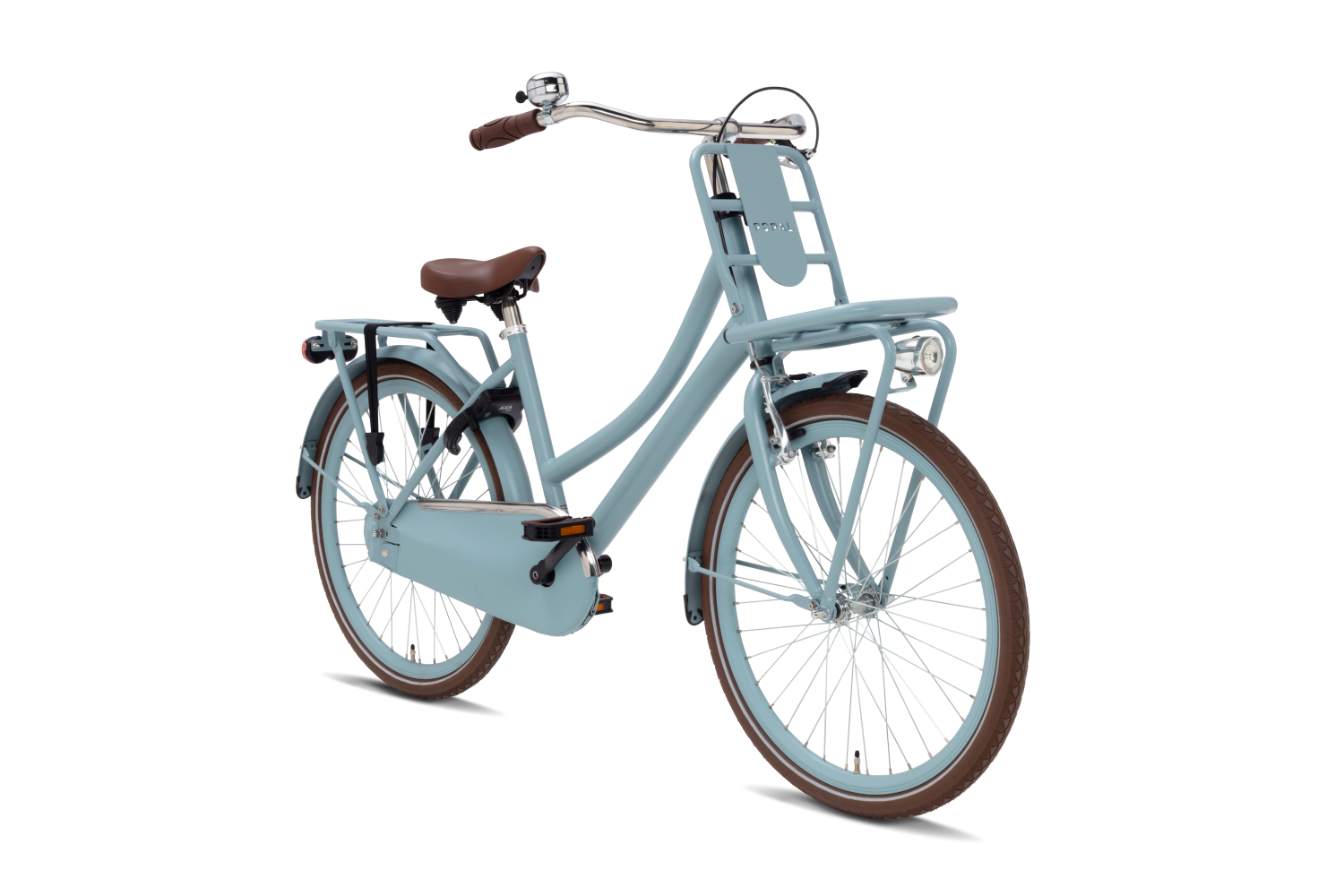 Vélo Hollandais Nogan Cargo 24 Pouces Filles Bleu Mat