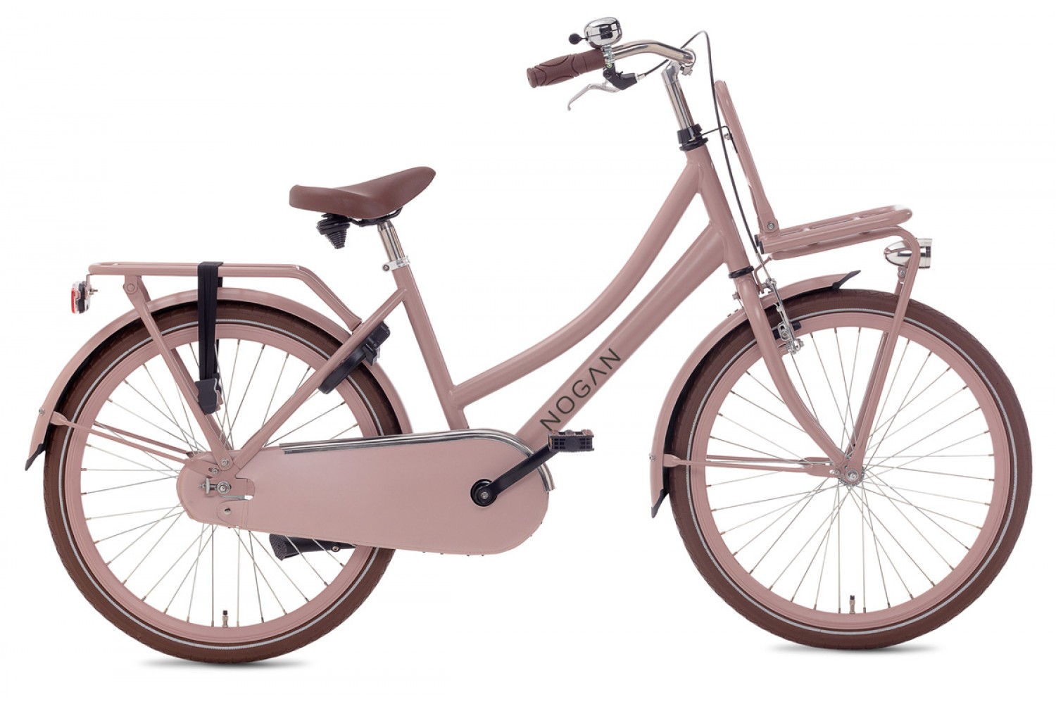 Vélo Hollandais Nogan Cargo 24 Pouces Filles Rose Mat