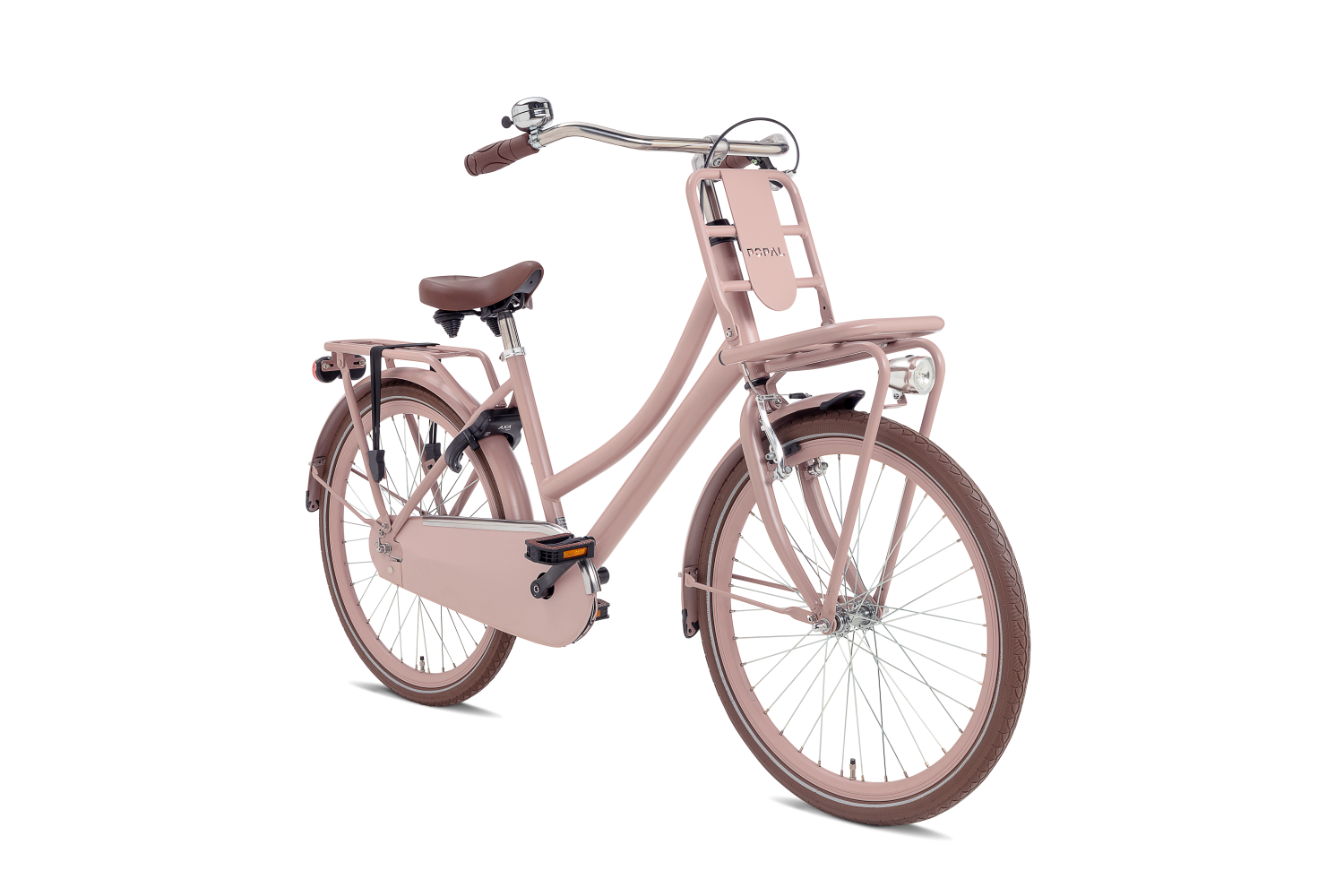 Vélo Hollandais Nogan Cargo 24 Pouces Filles Rose Mat