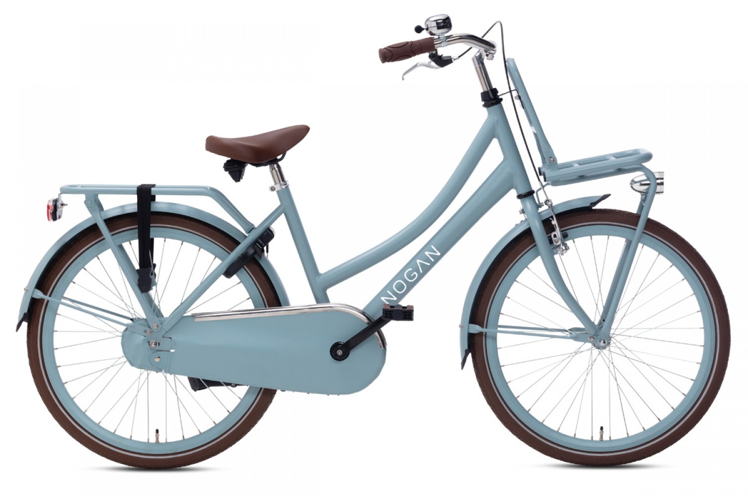 Vélo Hollandais Nogan Cargo 24 Pouces Filles Bleu Mat