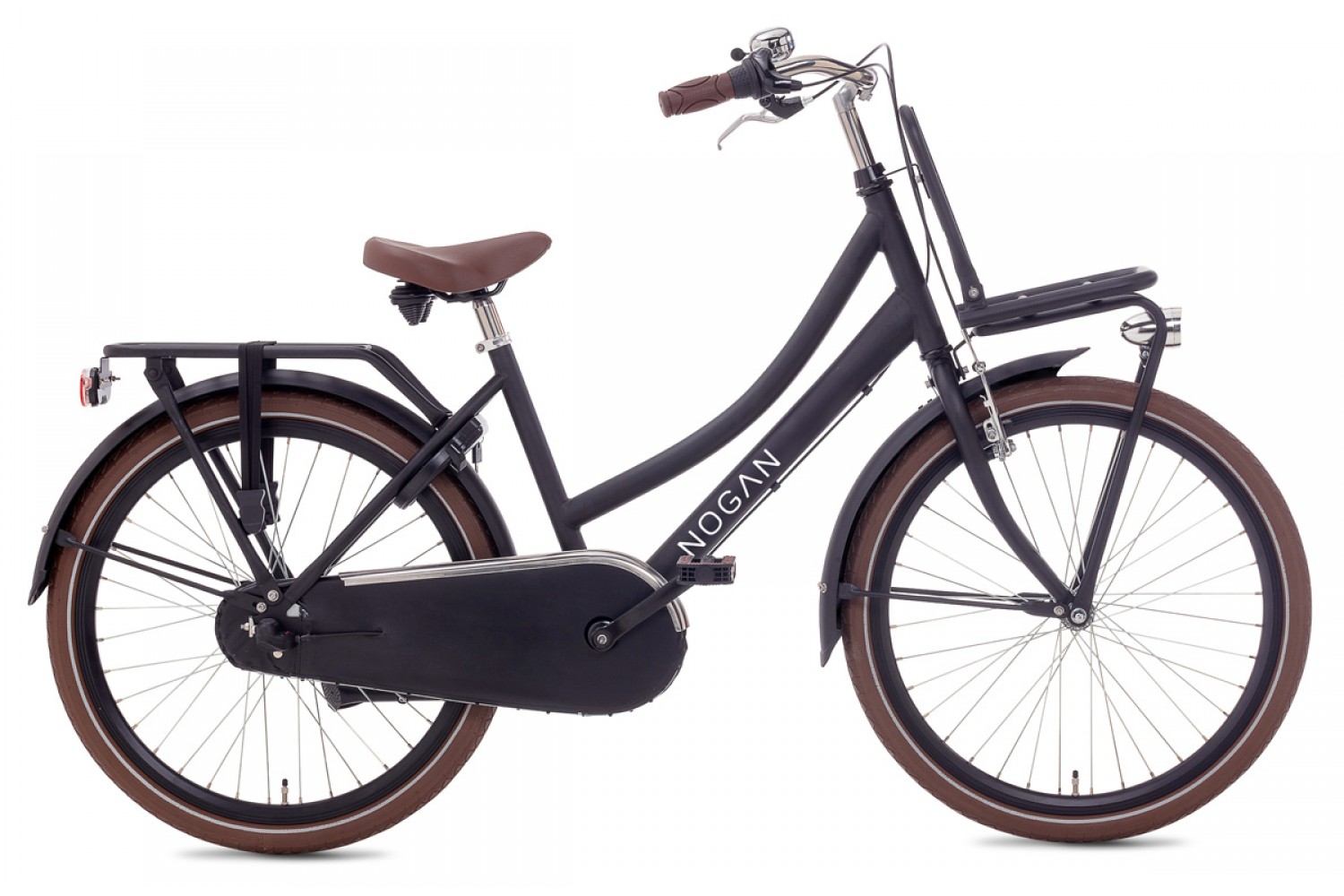 Vélo Hollandais Nogan Cargo N3 24 Pouces Filles Noir Mat