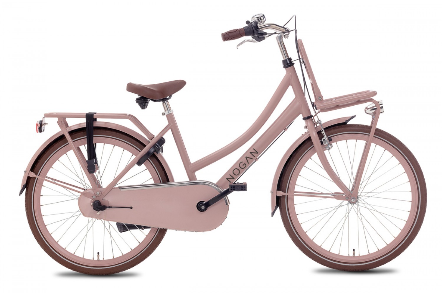 Vélo Hollandais Nogan Cargo N3 24 Pouces Filles Rose Mat