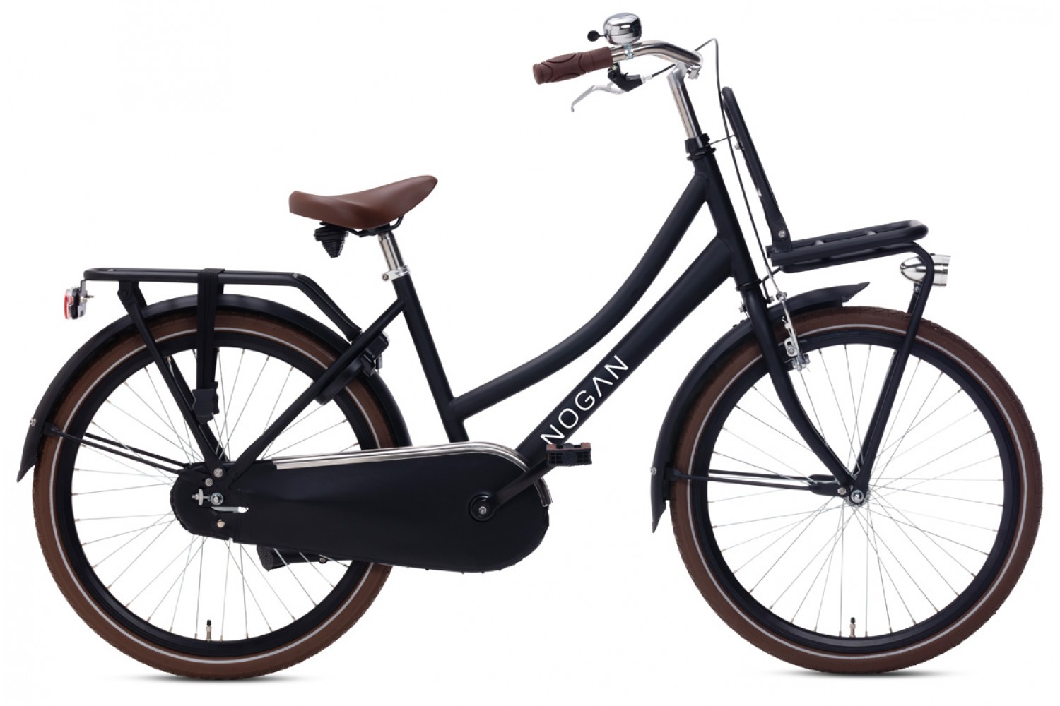 Vélo Hollandais Nogan Cargo 24 Pouces Filles Noir Mat