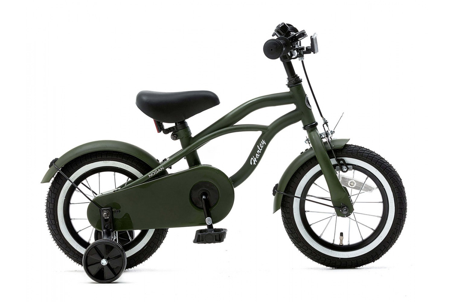 Vélo pour enfants Nogan Harley 12 pouces Army Green Vélo Enfant Nogan Harley 12 Pouces Vert Armée