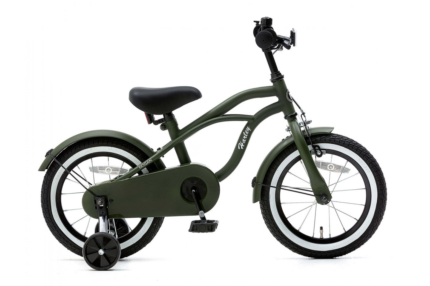 Vélo pour enfants Nogan Harley 14 pouces Vert Armée Vélo Enfant Nogan Harley 14 Pouces Vert Armée
