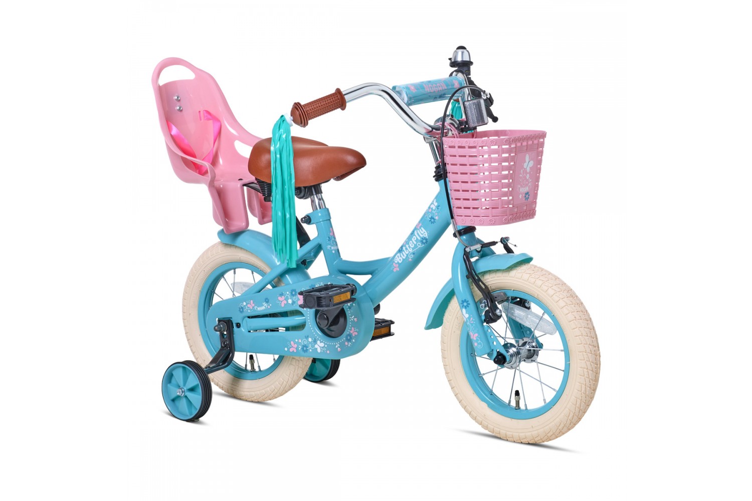 Vélo Enfant Nogan Butterfly 12 Pouces Filles Turquoise