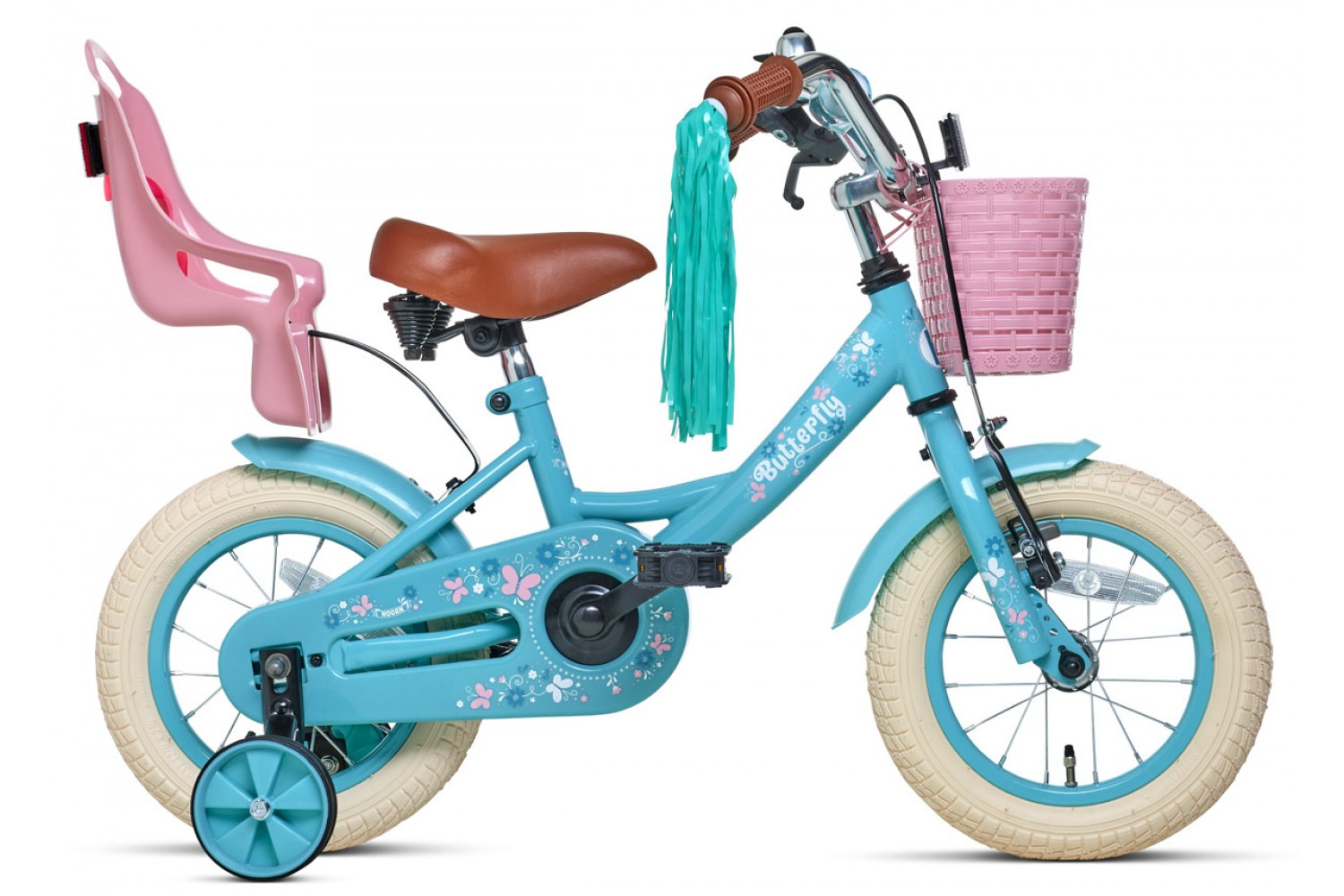 Vélo Enfant Nogan Butterfly 12 Pouces Filles Turquoise