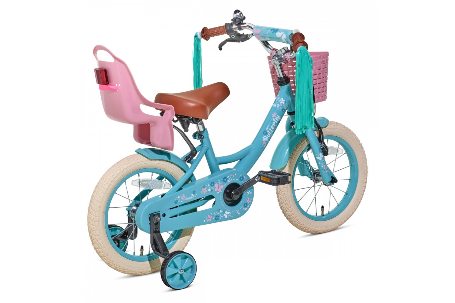 Vélo Enfant Nogan Butterfly 14 Pouces Filles Turquoise