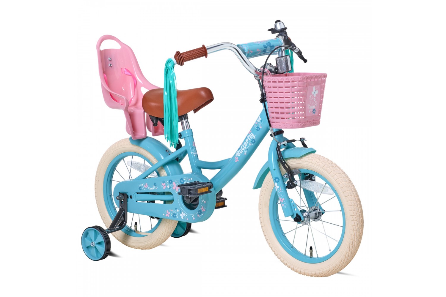 Vélo Enfant Nogan Butterfly 14 Pouces Filles Turquoise