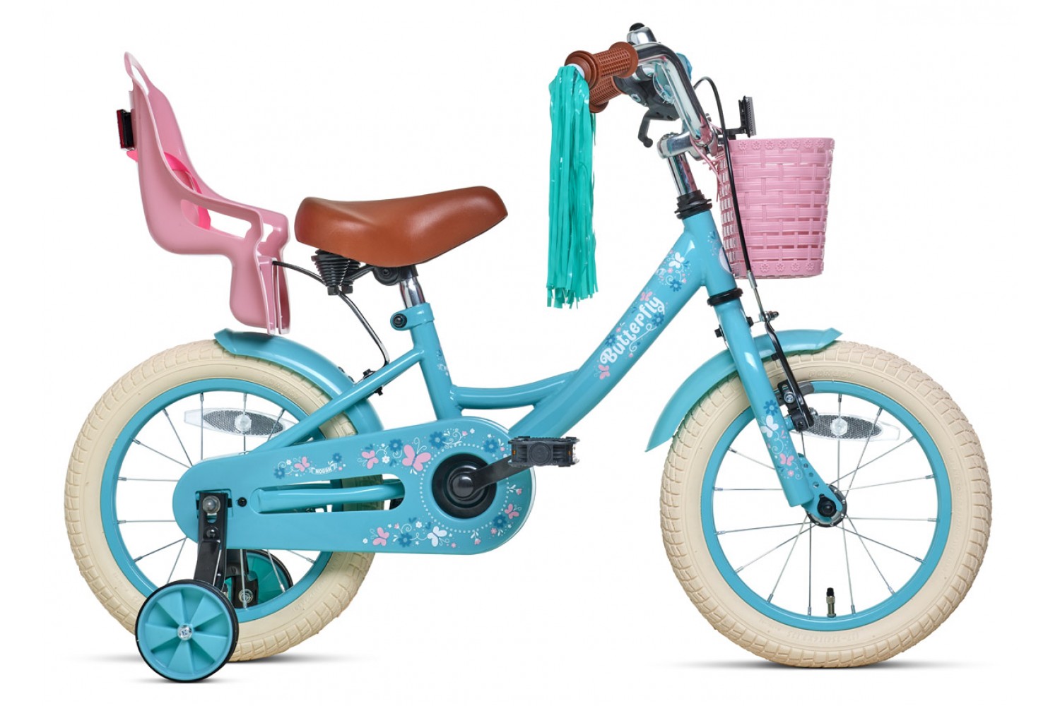 Vélo Enfant Nogan Butterfly 14 Pouces Filles Turquoise