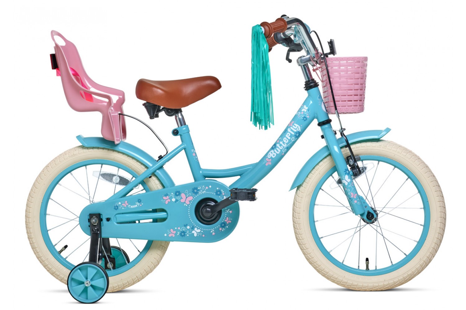 Vélo Enfant Nogan Butterfly 16 Pouces Filles Turquoise