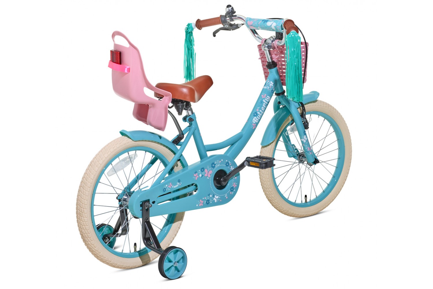 Vélo Enfant Nogan Butterfly 18 Pouces Filles Turquoise