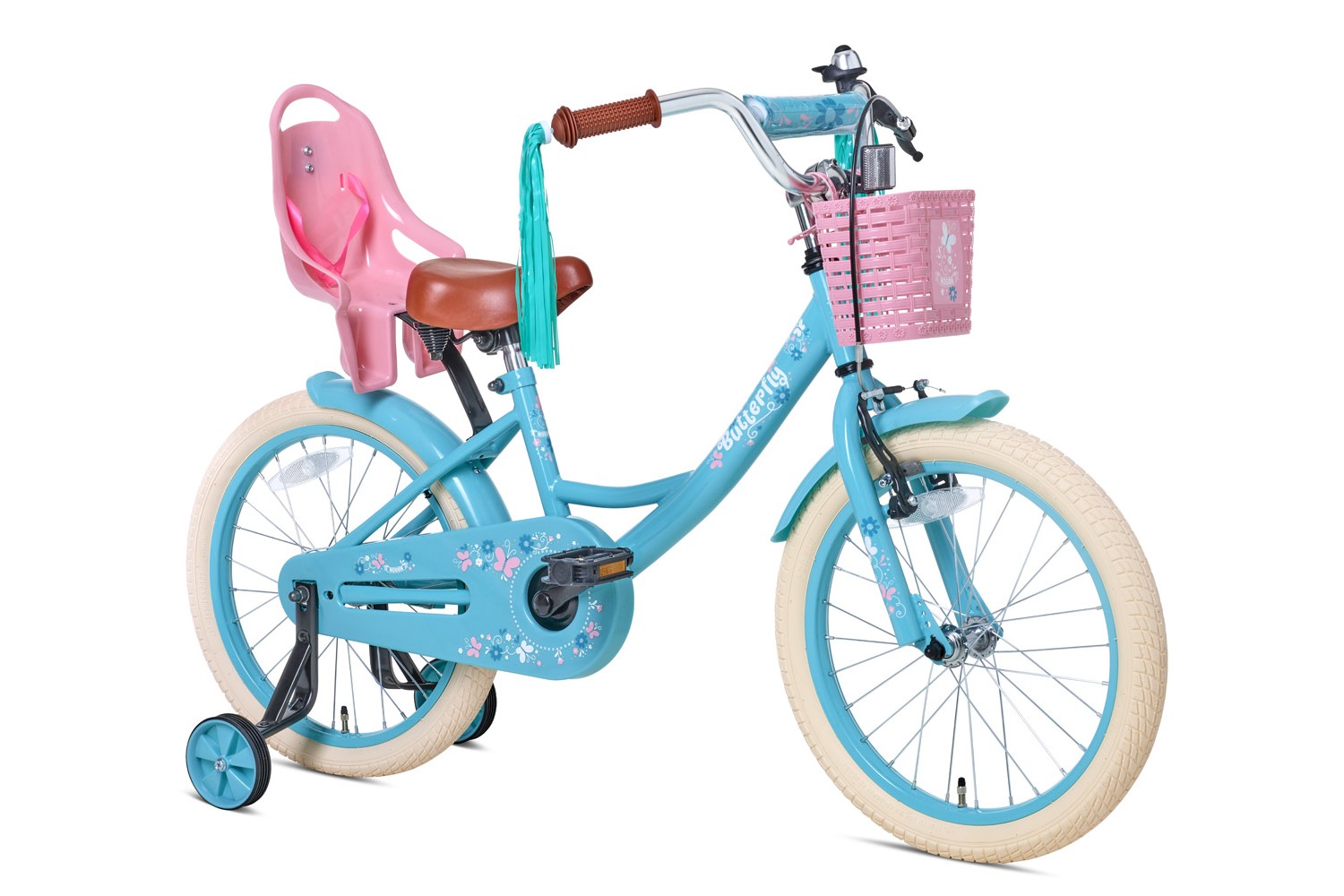 Vélo Enfant Nogan Butterfly 18 Pouces Filles Turquoise