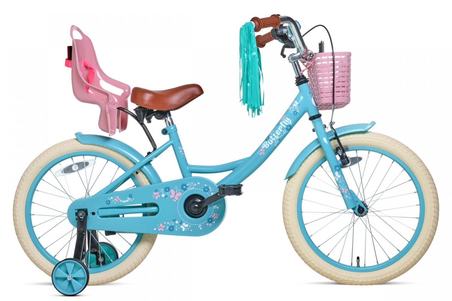 Vélo Enfant Nogan Butterfly 18 Pouces Filles Turquoise