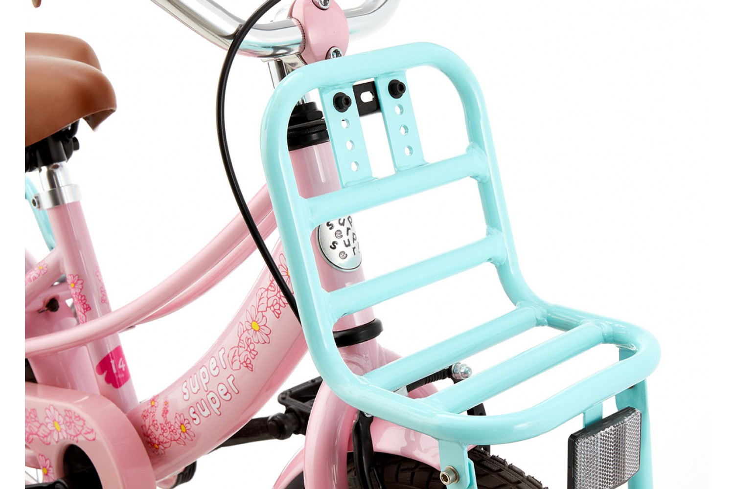 Vélo Enfant Supersuper Lola 14 Pouces Filles Rose Turquoise