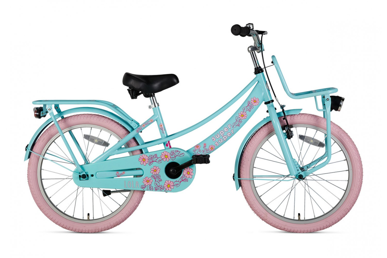 Vélo Enfant Supersuper Lola 20 Pouces Filles Rose Menthe