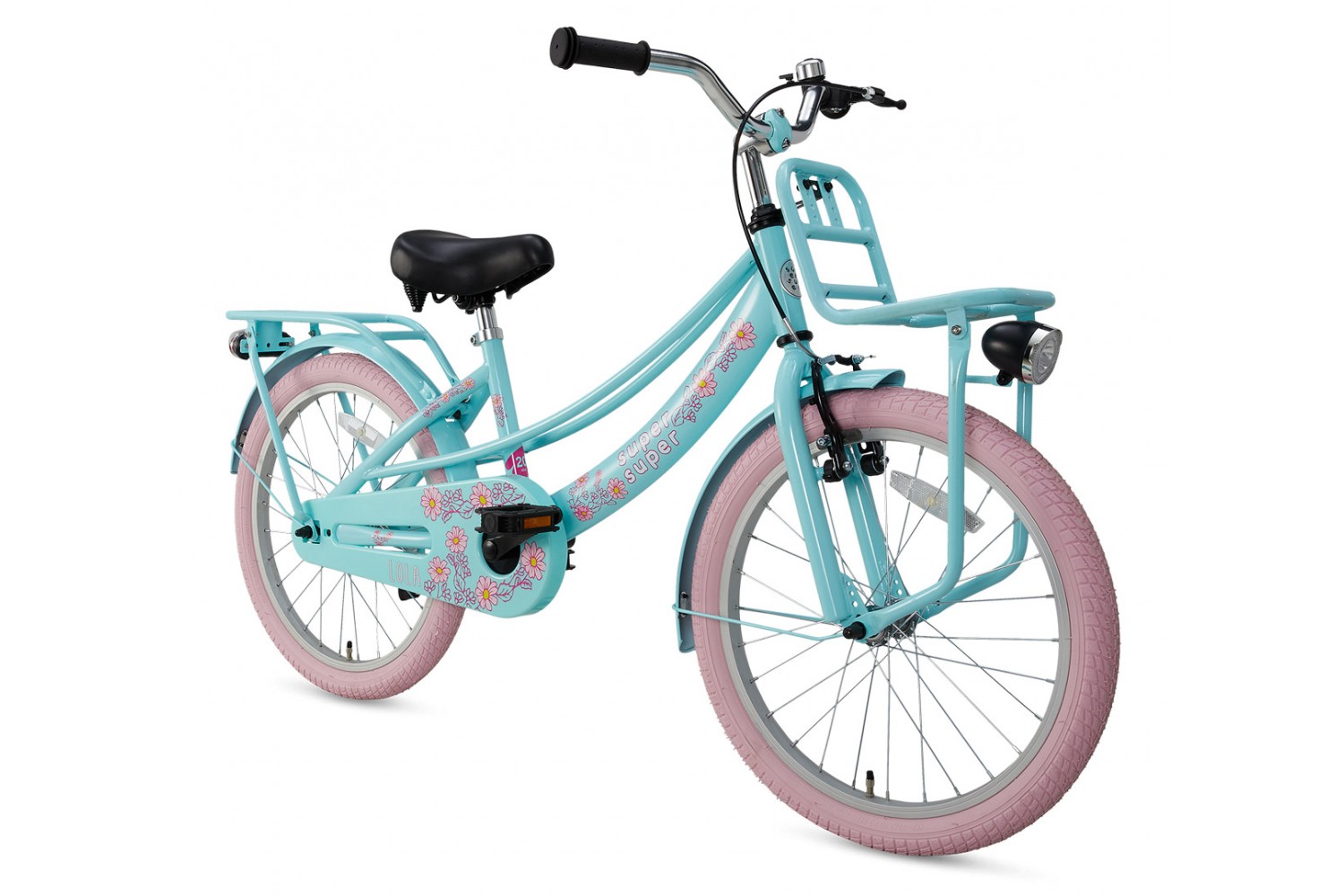 Vélo Enfant Supersuper Lola 20 Pouces Filles Rose Menthe