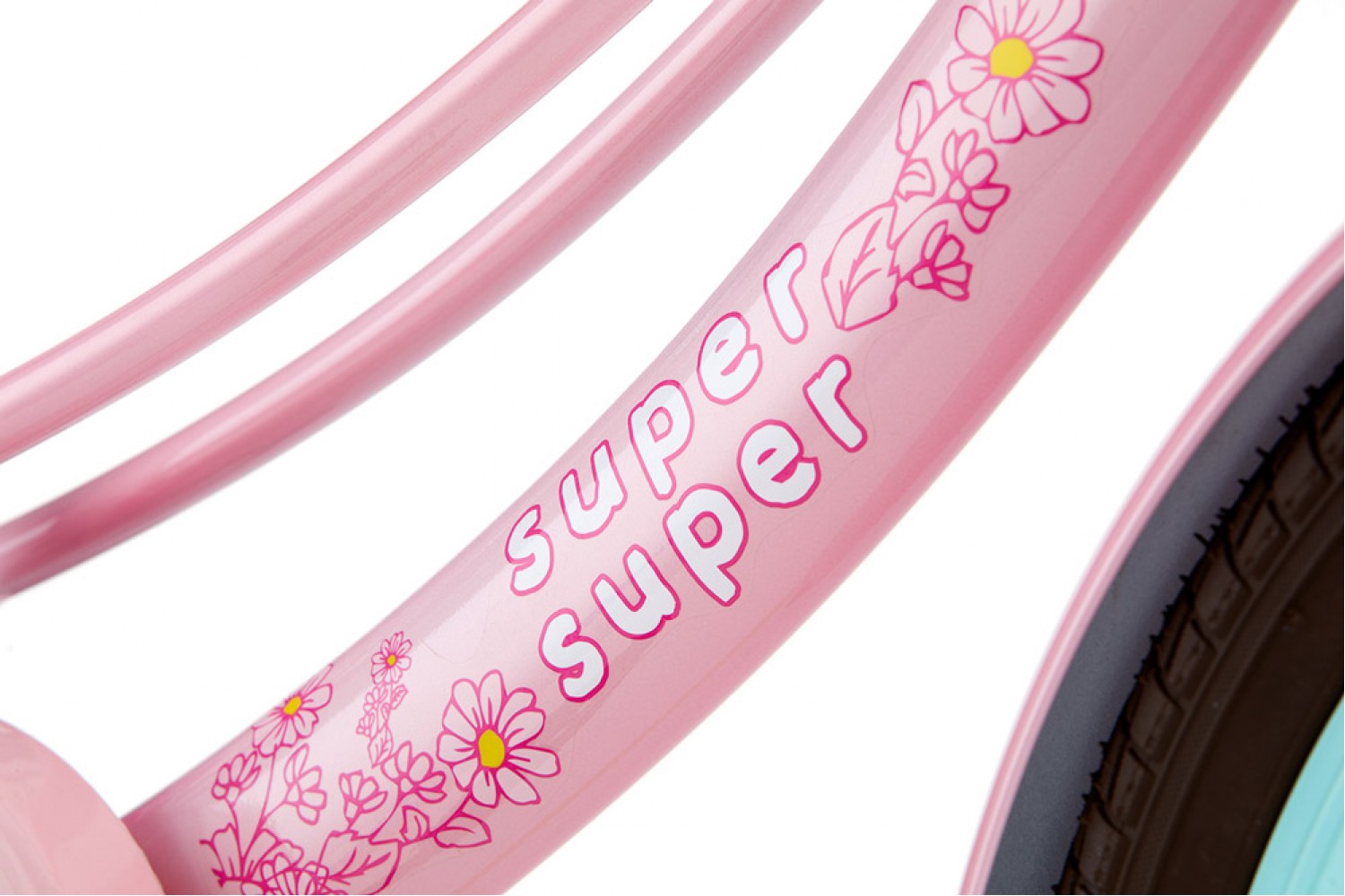 Vélo Enfant Supersuper Lola 20 Pouces Filles Rose Turquoise