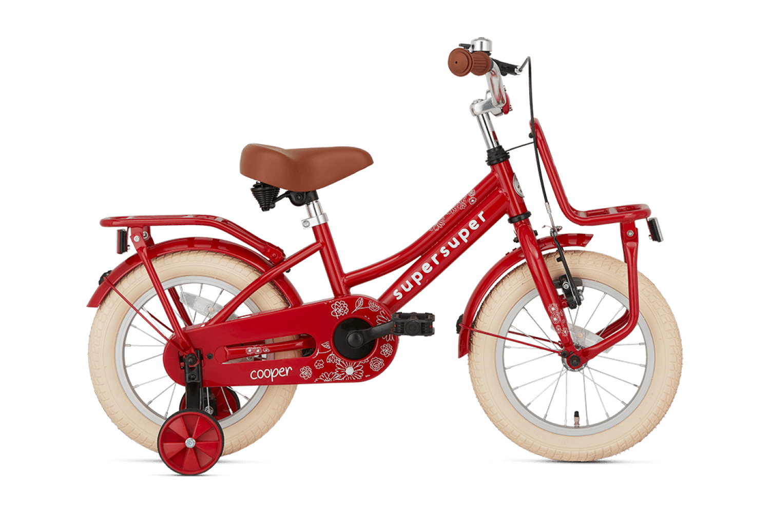 Vélo Enfant Supersuper Cooper 12 Pouces Filles Rouge