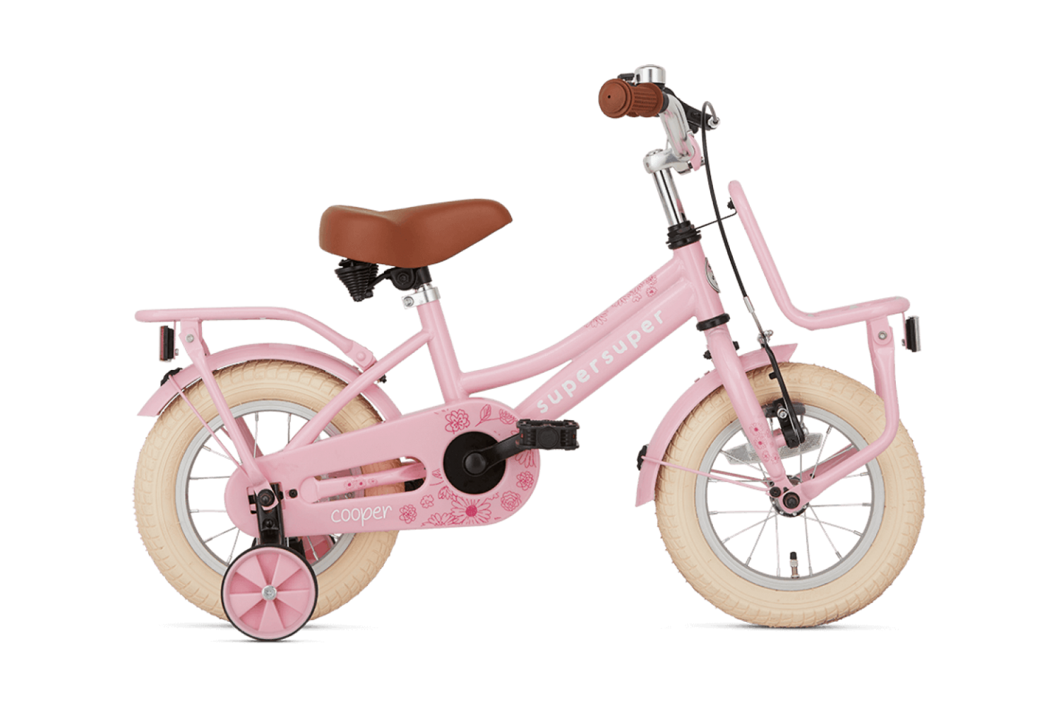 Vélo Enfant Supersuper Cooper 12 Pouces Filles Rose