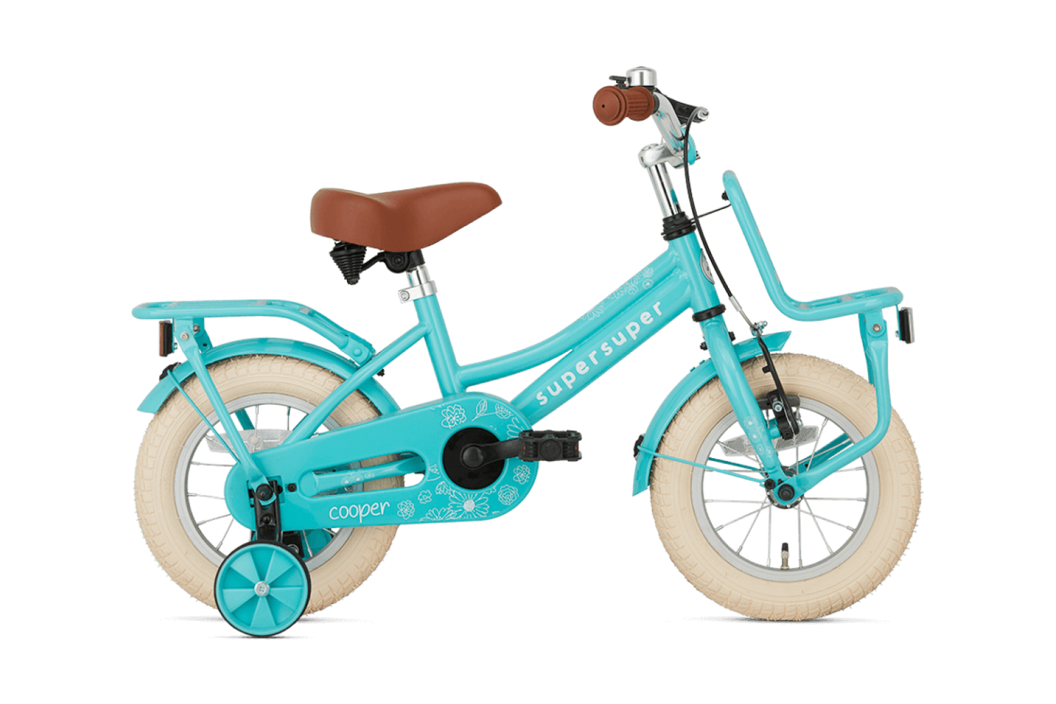 Vélo Enfant Supersuper Cooper 12 Pouces Filles Turquoise