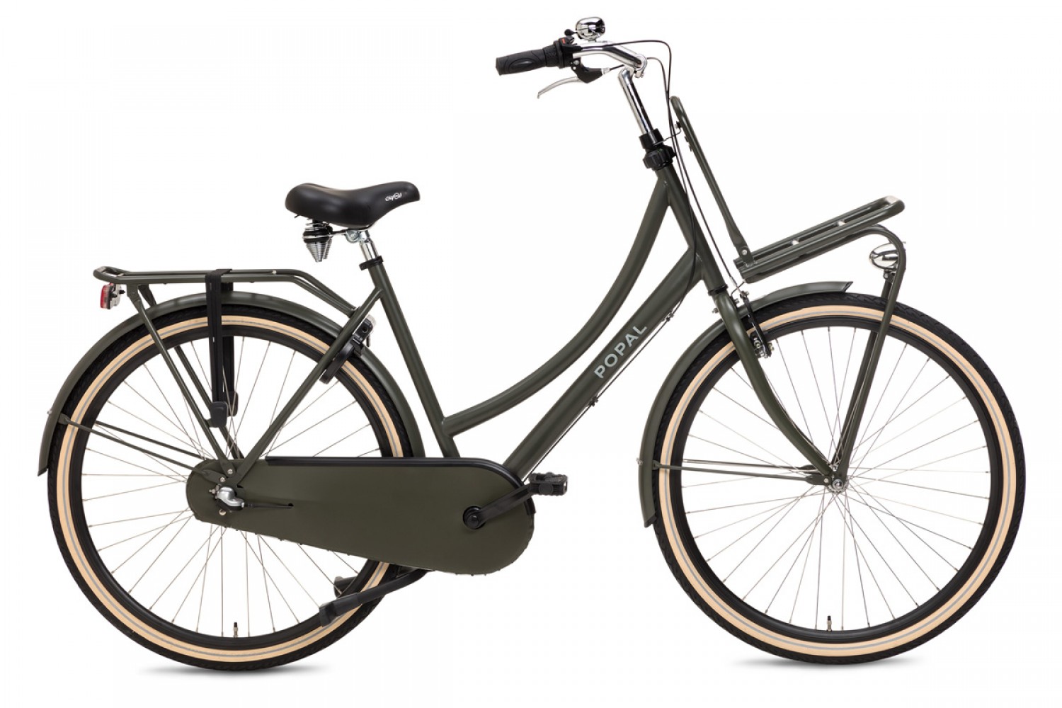 Vélo Hollandais Popal Daily Dutch Basic+ N3 28 pouces Femmes 59cm Vert Armée