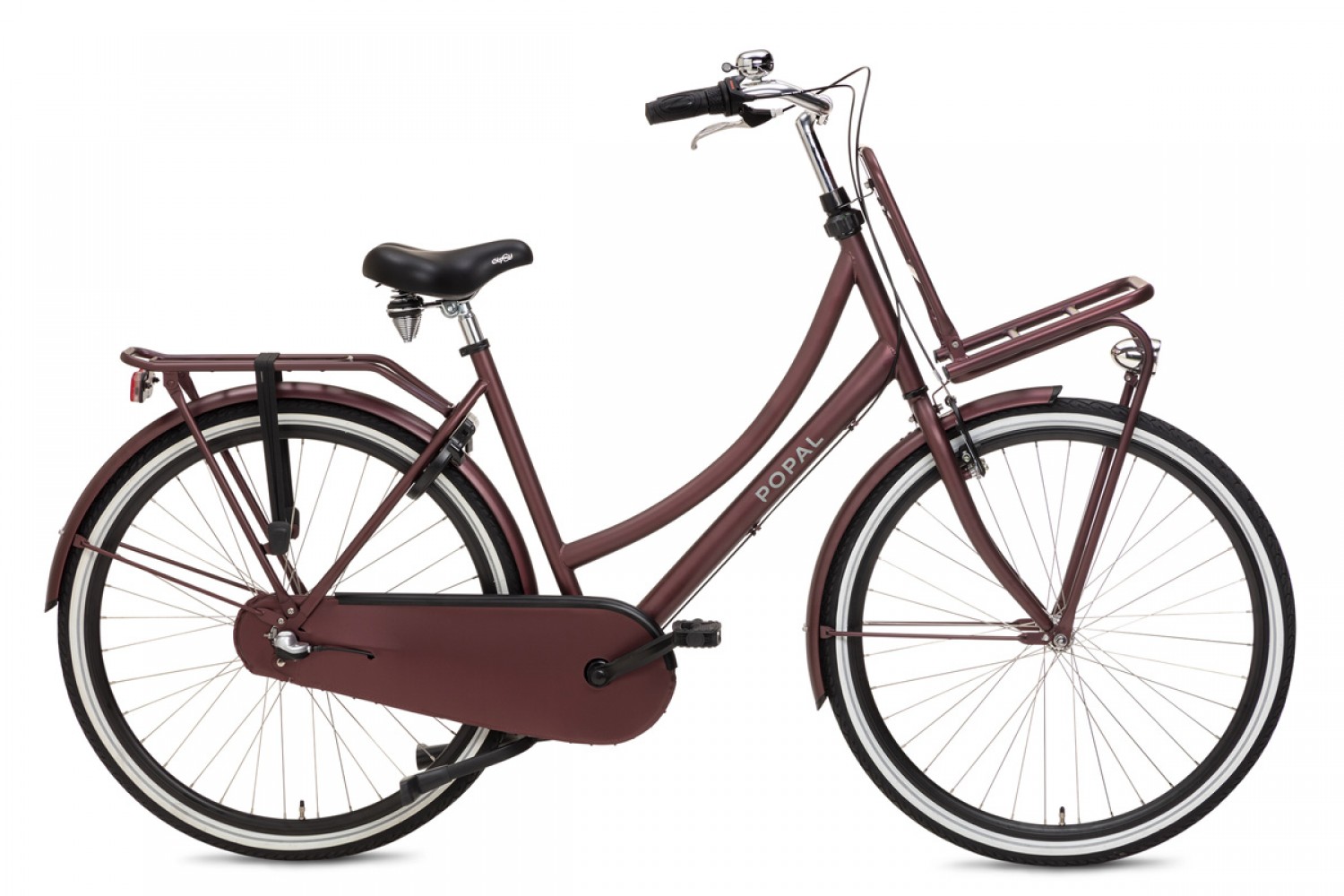 Vélo Hollandais Popal Daily Dutch Basic+ N3 28 pouces Femmes 59cm Chêne Rouge