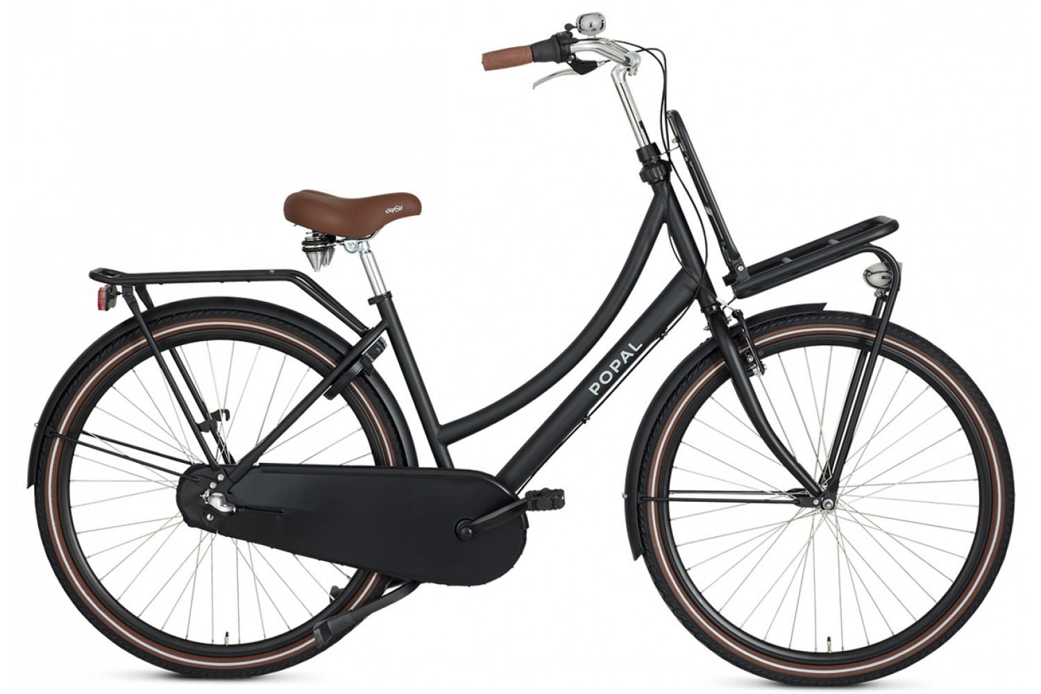 Vélo Hollandais Popal Daily Dutch Basic+ N3 28 pouces Femmes 59cm Noir Mat