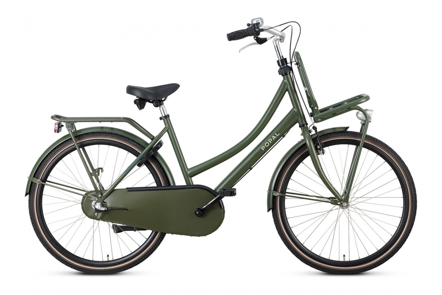 Vélo Hollandais Popal Daily Dutch Basic+ N3 26 pouces Filles Army Green