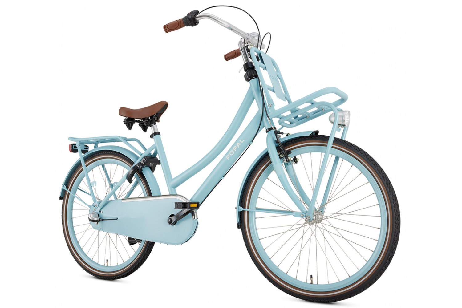 Vélo Hollandais Popal Daily Dutch Basic+ N3 24 pouces Filles Bleu Mat