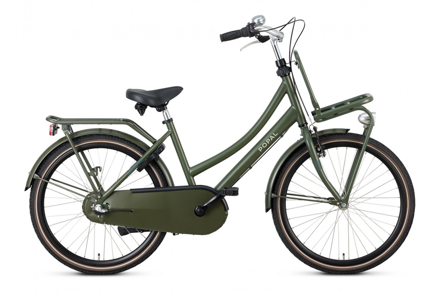 Vélo Hollandais Popal Daily Dutch Basic+ N3 24 pouces Filles Vert Armée