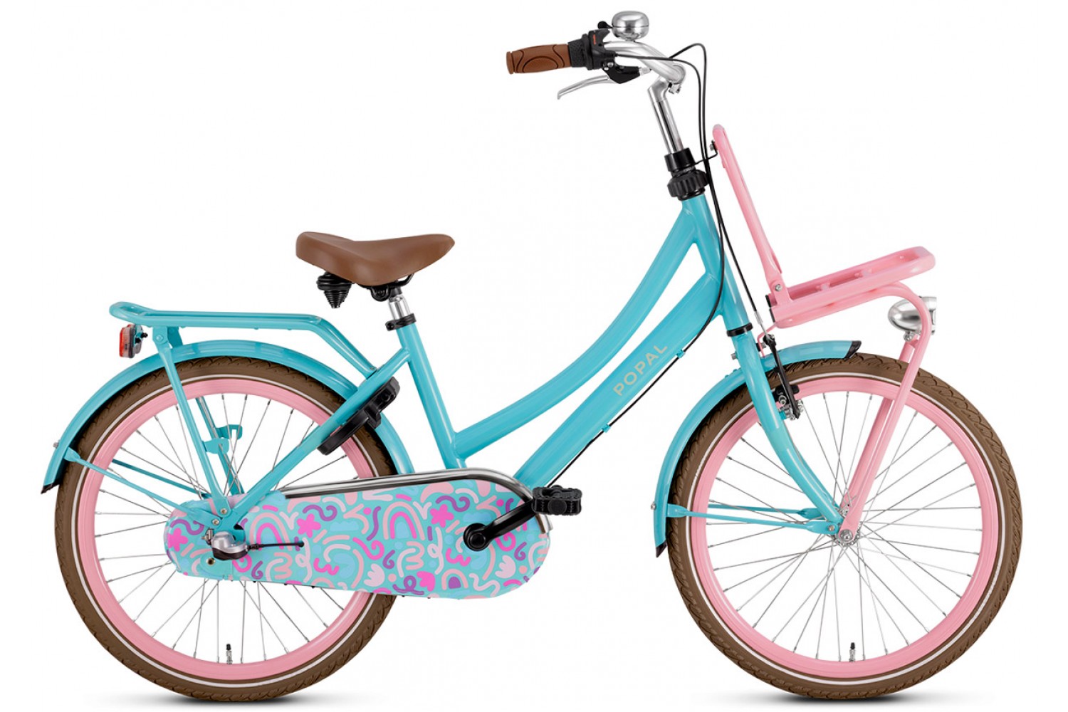 Vélo Hollandais Popal Daily Dutch Basic+ N3 22 pouces Filles Turquoise Rose