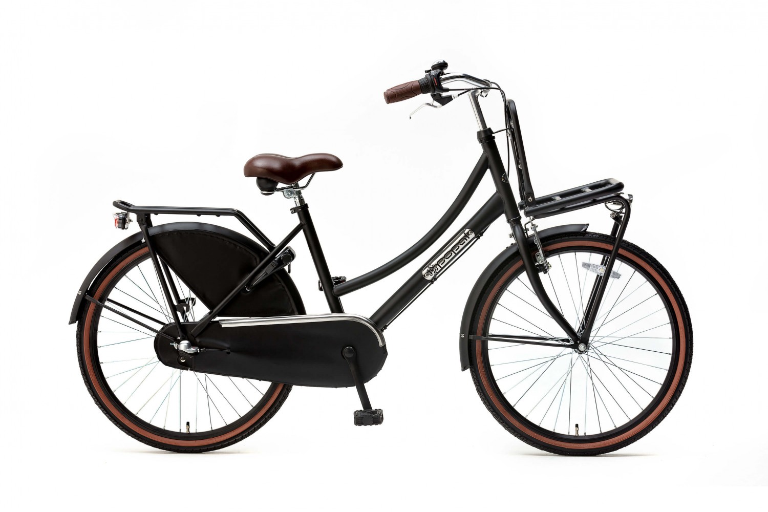Popal Daily Dutch Basic+ Vélo de transport 24 pouces Filles Noir mat Vélo Hollandais Popal Daily Dutch Basic+ 24 Pouces Filles Noir Mat
