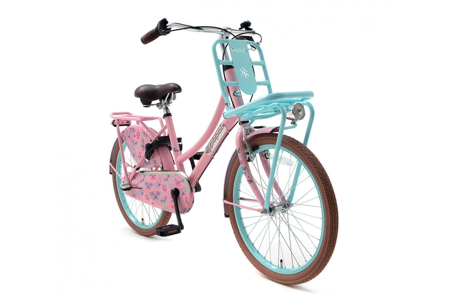 Popal Daily Dutch Basic+ Vélo de transport 22 pouces filles Menthe-rose Vélo Hollandais Popal Daily Dutch Basic+ 22 Pouces Filles Menthe Rose