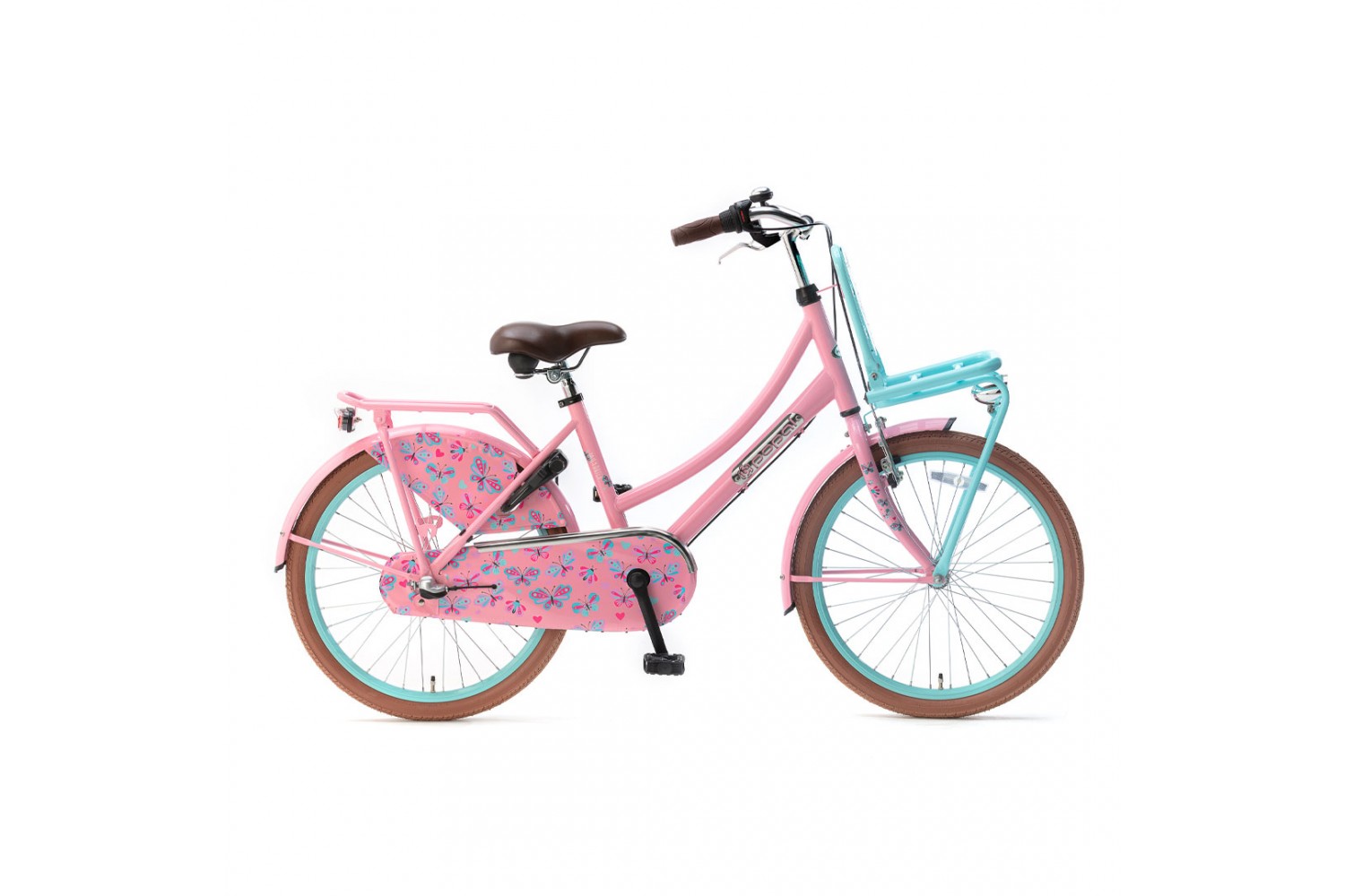 Popal Daily Dutch Basic+ Vélo de transport 22 pouces filles Menthe-rose Vélo Hollandais Popal Daily Dutch Basic+ 22 Pouces Filles Menthe Rose