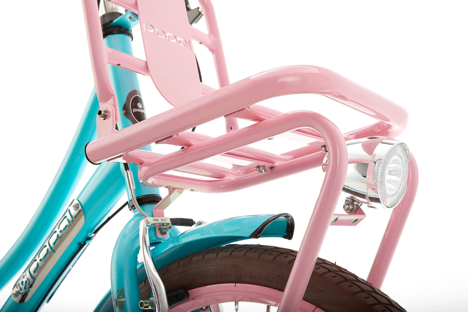 Popal Daily Dutch Basic+ Vélo de transport 22 pouces filles Turquoise-rose Vélo Hollandais Popal Daily Dutch Basic+ 22 Pouces Filles Turquoise Rose