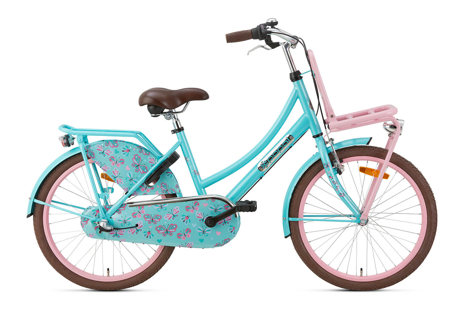 Popal Daily Dutch Basic+ Vélo de transport 22 pouces filles Turquoise-rose Vélo Hollandais Popal Daily Dutch Basic+ 22 Pouces Filles Turquoise Rose