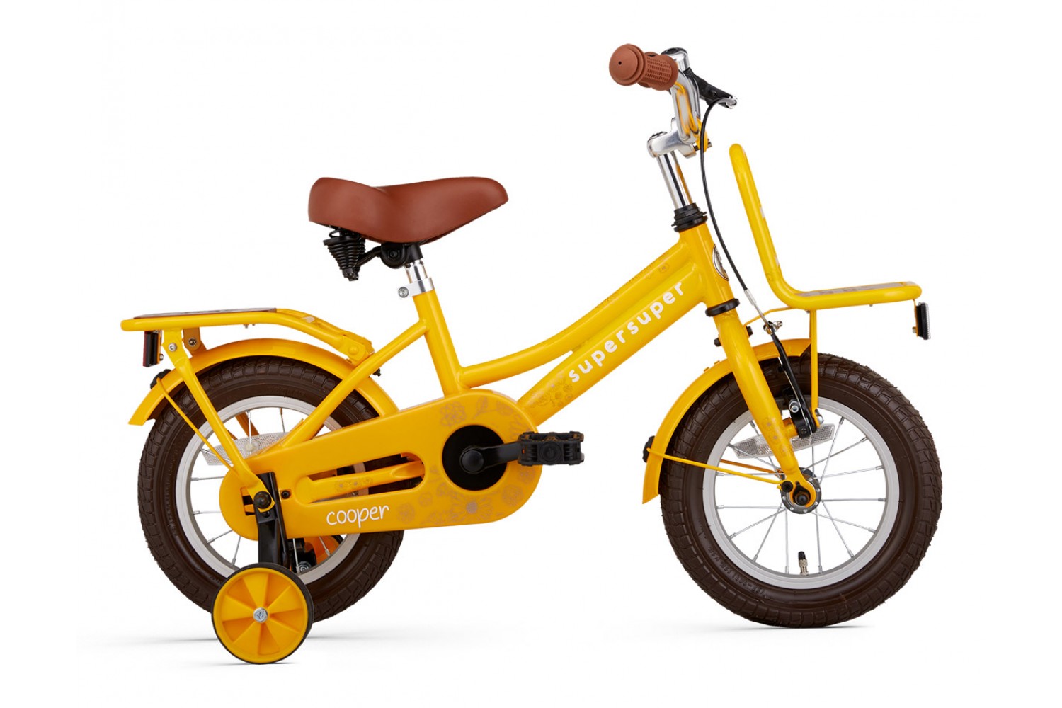 Vélo Enfant SuperSuper Cooper Bamboo 12 Pouces Filles Jaune