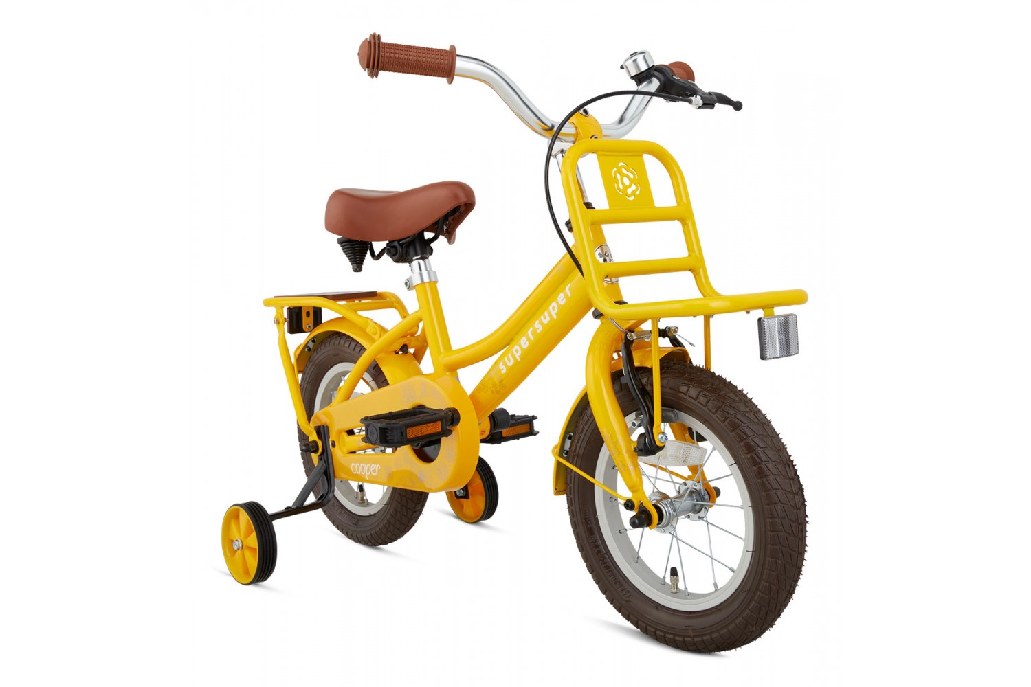 Vélo Enfant SuperSuper Cooper Bamboo 12 Pouces Filles Jaune