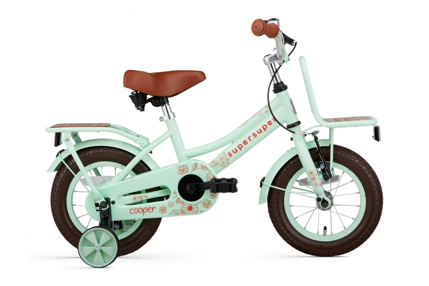 Vélo Enfant SuperSuper Cooper Bamboo 12 Pouces Filles Vert Pistache