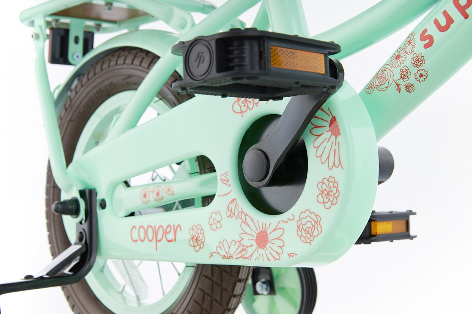 Vélo Enfant SuperSuper Cooper Bamboo 12 Pouces Filles Vert Pistache