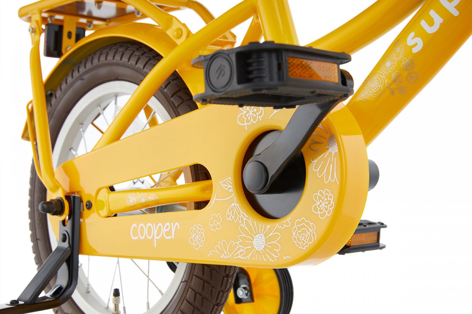 Vélo Enfant Supersuper Cooper Bamboo 14 Pouces Filles Jaune