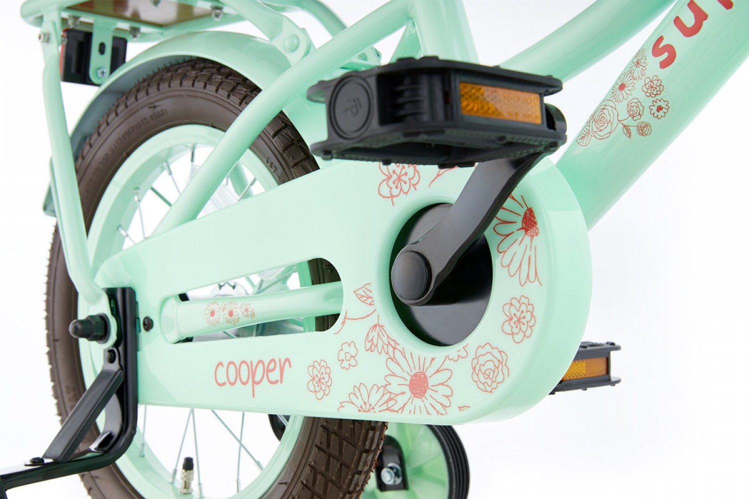 Vélo Enfant SuperSuper Cooper Bamboo 14 Pouces Filles Vert Pistache