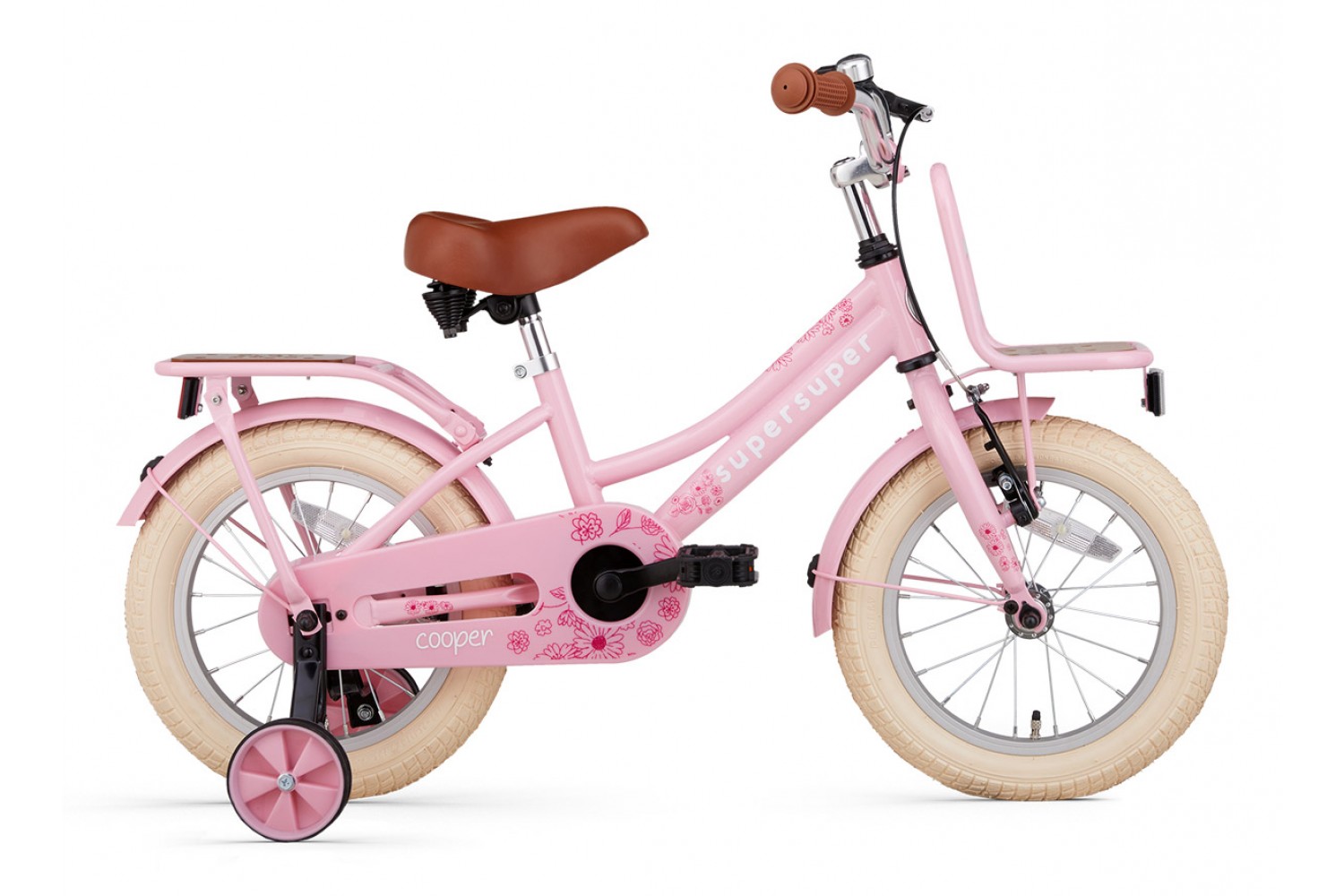 Vélo Enfant SuperSuper Cooper Bamboo 14 Pouces Filles Rose