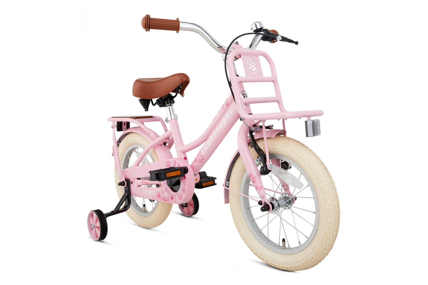 Vélo Enfant SuperSuper Cooper Bamboo 14 Pouces Filles Rose