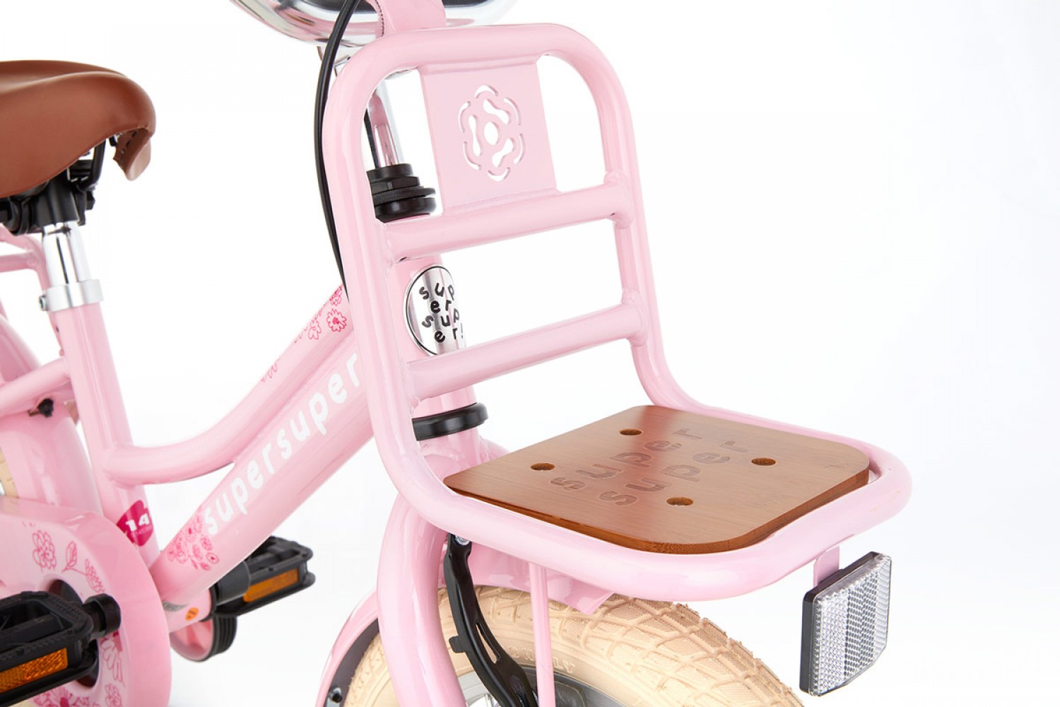 Vélo Enfant SuperSuper Cooper Bamboo 14 Pouces Filles Rose